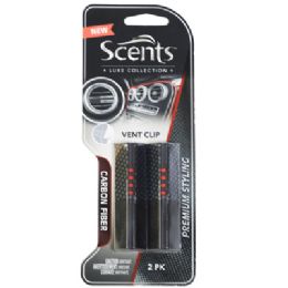24 pieces Air Freshener 2pk Luxe Vent Clip Carbon Fiber Scents Carded - Air Fresheners