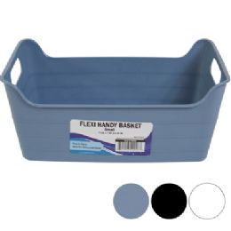48 pieces Flexible Basket Small 3 Assorted Colors White Black Gray - Baskets