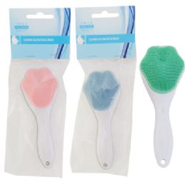 24 pieces Facial Cleansing Brush Silicone Paw Shaped Head W/pp Handle 3 Asst Colors Opp/hba Hdr - Personal Care Items