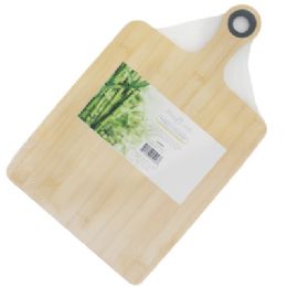 12 of Bamboo Cutting Board 15in W/handle X 9.5in W B&c Shrink W/label