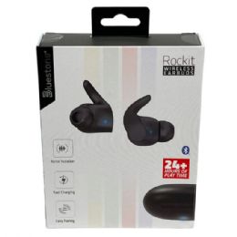 6 pieces Rockit Black True Wireless Earbuds With Charging - Headphones and Earbuds