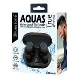 6 pieces Aquas Black True Wireless Water Resistant Earbuds With Smart Display Charging - Headphones and Earbuds