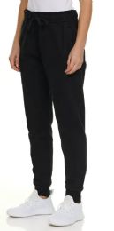 Womens Fleece Lined Jogger With Pocket In Black Size Large
