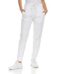 Womens Fleece Lined Jogger With Pocket In White Size Xlarge