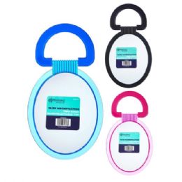 16 pieces Expressions Oval Dual Sided Magnifier Handheld Mirror In Assorted Colors - Cosmetic Mirrors