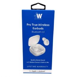 8 pieces Jw True Wireless Pro Bluetooth 5.0 Earbuds With Button Control & BuilT-In Mic In White - Headphones and Earbuds
