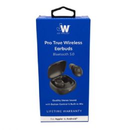 8 pieces Jw True Wireless Pro Bluetooth 5.0 Earbuds With Button Control & BuilT-In Mic In Black - Headphones and Earbuds