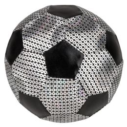 144 pieces Silver Shiny Metallic Fabric Soccer Ball 6 inch  144/18 - Balls