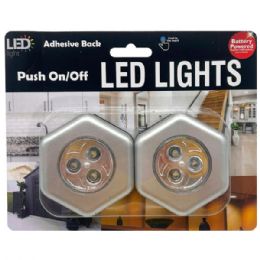 24 pieces Hexagon Puck Light Stick On Led Push Light Night Battery Operated - Night Lights