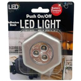 24 pieces Hexagon Puck Light Stick On Led Push Light Night Battery Operated - Night Lights