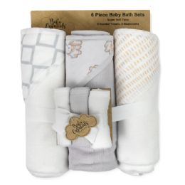 24 Pieces 6-Piece Baby Bath Set With Hooded Bath Towel & Wash Cloth - Puppy Theme - Bath Towels