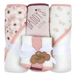 24 Pieces 6-Pc. Baby Bath Set W/ Hooded Towel & Wash Cloths - Daddy's Little Sweetie - Bath Towels