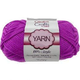100 of Yarn Acrylic Fuchsia Pink 2oz #4 md