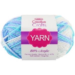 100 of Yarn Acrylic Multicolor Aqua 2oz #4 md