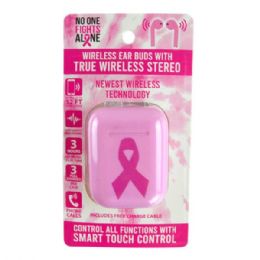 6 pieces Pink Ribbon Bluetooth True Wireless Earbuds - Headphones and Earbuds