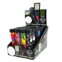 48 pieces Safety Pop Top Cig Saver Tube In Assorted Designs In Pdq Display - Ashtrays
