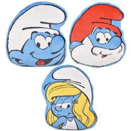 24 pieces (vp) 16 inch Smurf Head Pillows 3 Asst - Pillows