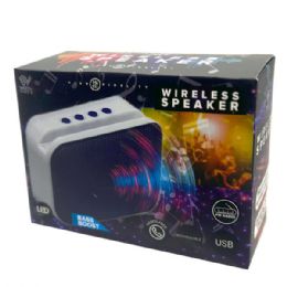 4 pieces Blue Rectangle Shape Wireless Led Color Changing Speaker With Lanyard Handle - Speakers and Microphones