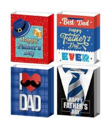 72 Pieces Father's Day Gift Bag 10.5x13x5" L - Mothers Day