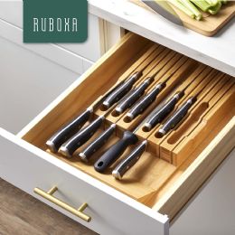 6 pieces 12 Slots Bamboo Knife Organizer (knives Not Included) - Storage & Organization