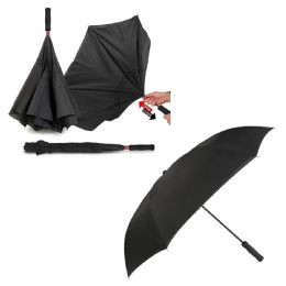 30 pieces 2 Layers 46 Inches Inverted Umbrella (black/black) - Umbrellas & Rain Gear