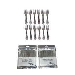 48 pieces 12 Pcs Stainless Steel Dessert Forks Set - Kitchen Cutlery
