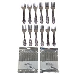 48 pieces 12 Pcsstainless Steel Fork Set - Kitchen Cutlery