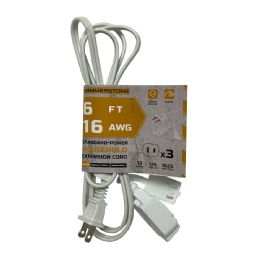 120 pieces 6 Ft White Extension Cord 16awg Etl - Electrical