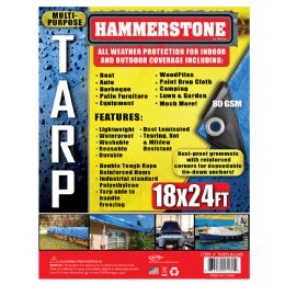 6 pieces Tarp 18 X 24 Ft Blue 80 Gsm (no Cable Ties) - Tarps