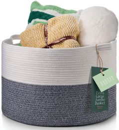 8 pieces Cotton Rope Basket 3 Xl - Gray - Baskets