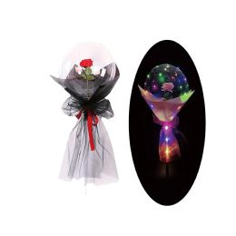 72 Pieces Led Bobo Balloon With Rose (pink, Red, Black) - Valentine Decorations