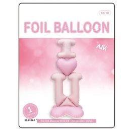 24 Pieces Valentine Standing Foil Balloon I Love U - Valentine Decorations