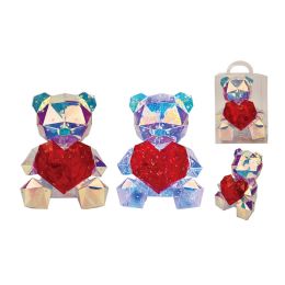 8 Pieces Acrylic Bear W/ Heart - Led 16 X 19 X 25 cm - Valentine Decorations