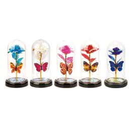 60 Pieces Led Flower & Butterfly With Plastic Dome 21 X 11 cm - Valentine Decorations