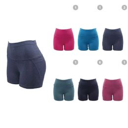 30 Pieces Womens Biker Shorts Assorted Solid Colors - Women's Active Wear Bottoms