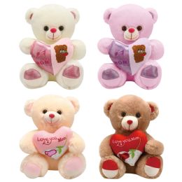48 Pieces 12 inch Bear With Heart Mom - Mothers Day