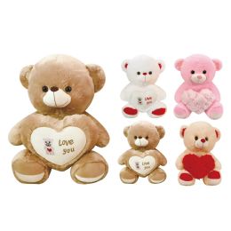 48 Pieces 12 inch Bear With Heart - Valentine Decorations