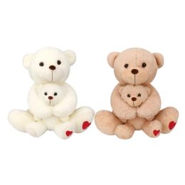24 Pieces 12 inch Bear Mom + Baby - Ivory, Light Brown Assorted - Valentine Decorations