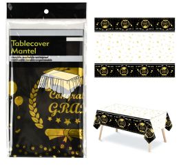 48 Pieces Graduation Metallic Tablecover 54 X 108 inch - Graduation