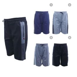 24 Pieces Mens Gartered Shorts With Contrast Color - Mens Shorts