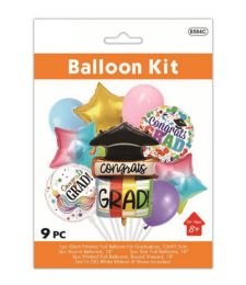 48 Pieces 9pc Graduation Balloon Kit Multicolor - Graduation