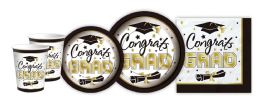 144 Pieces Graduation Paper Tableware Set 7 inch, 9 inch Plate Cup Napkin - Graduation