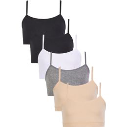 432 Pieces Sofra Girl's Seamless Cami Top Size Small Age 4 To 6 - Womens Camisoles & Tank Tops
