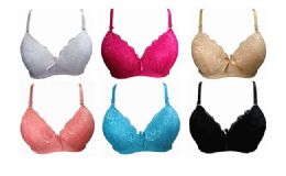 45 Pieces Bras Packed Assorted Colors Laced Front - Womens Panties & Underwear