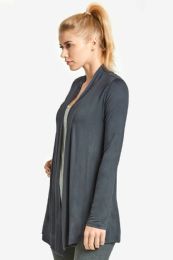 24 of Sofra Ladies Rayon Caridan Dark Grey