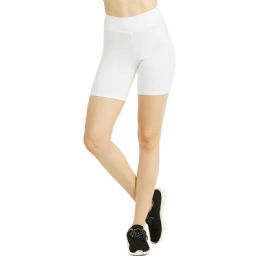 72 Pieces Mamia Ladies Cotton 15 Inch Outseam Shorts White Size Large - Women's Active Wear Bottoms