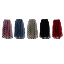 3 of Women Dotted Pattern A-Line Skirt