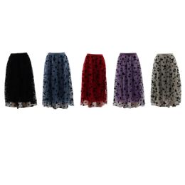 3 of Women Butterfly Patterned A-Line Skirt With Lining