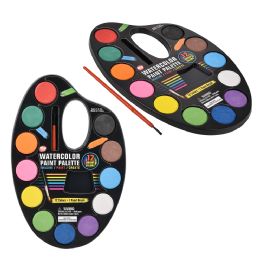 72 pieces 12 Color Water Paint Palette 9.5 inch - Paint, Brushes & Finger Paint