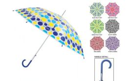 24 Pieces Weather Zone 46" Arc Automatic Folding Fashion Stick Clear Dome Umbrellas - Umbrellas & Rain Gear